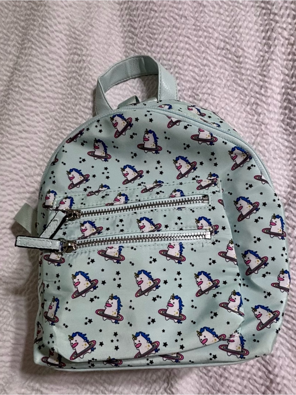Cute Mint Unicorn Print Backpack - Women - Picture 2 of 9